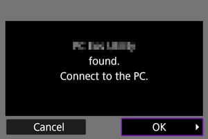 Camera — Device found, Connect to the PC